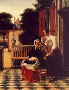 Pieter de Hooch Woman and a Maid with a Pail in a Courtyard china oil painting reproduction